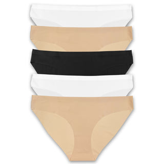 Womens 5PK No VPL Assorted  Bikini Briefs